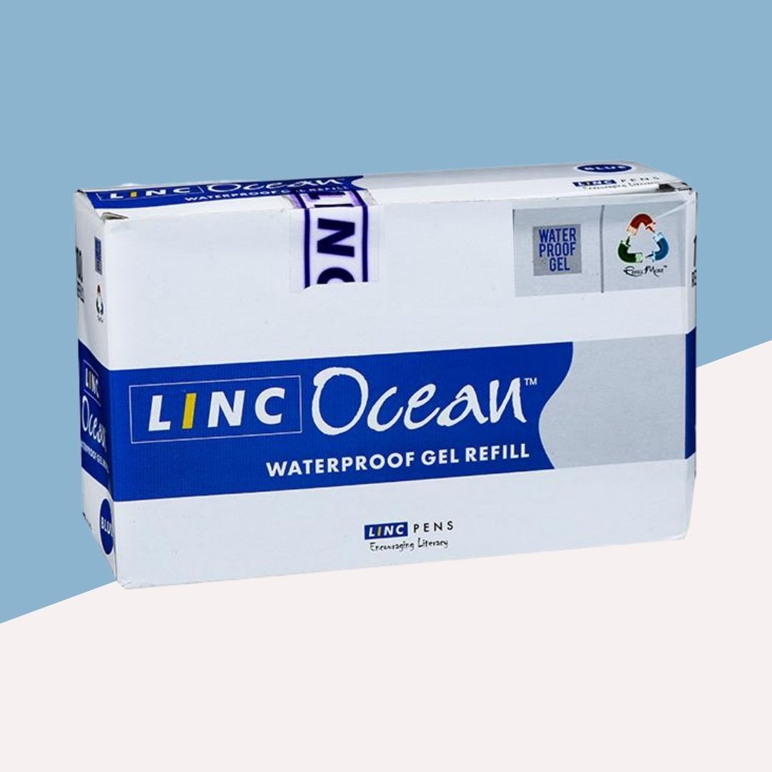 Linc Ocean Waterproof Gel Pen Refill  – Blue: Precision in Every Stroke ( Set of 5 ) - Topperskit LLP