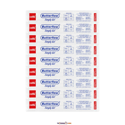 (10 Pcs.) Cello Butterflow Simply Gel Refill - Blue