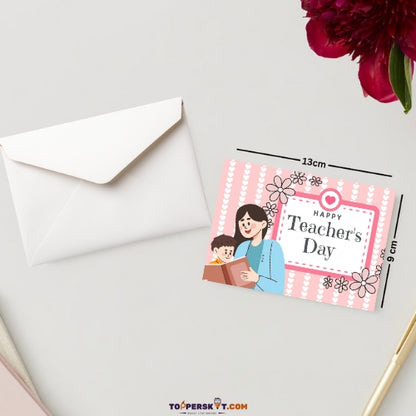 Premium Teacher's Day Greeting Card-300 GSM  Cold Pressed Paper With 1 Envelope