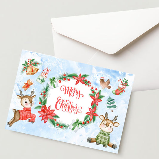 Christmas Greeting Card- 300 GSM Paper with Envelope (Pack of 1)