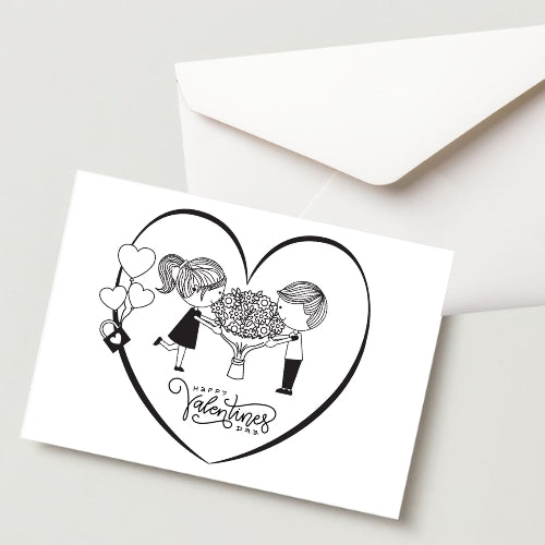 Premium Valentine's Day Greeting Card 300 GSM Cold Pressed Paper with 1 Envelope