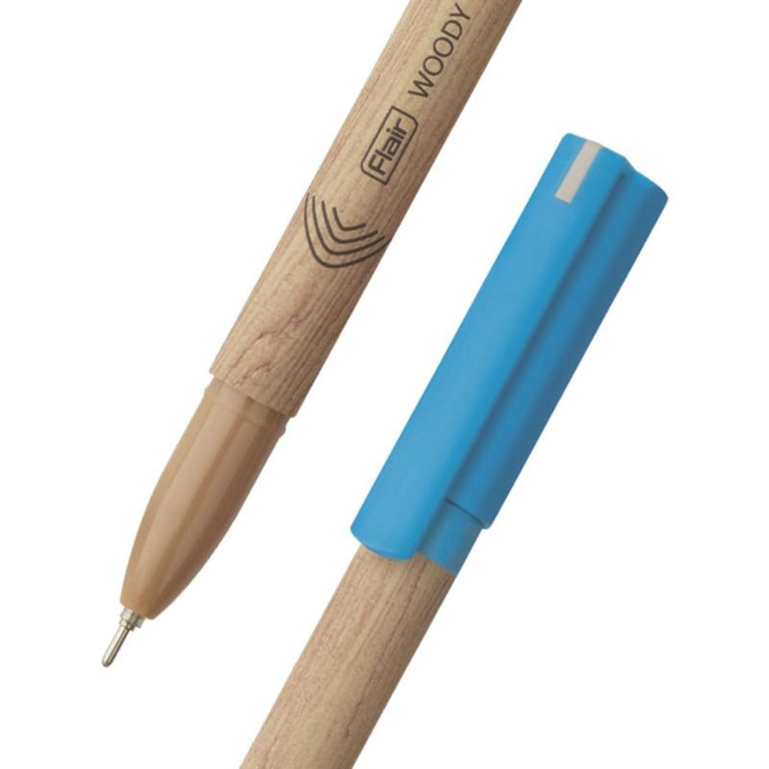 Flair Woody Ball Pen - Blue : Effortless Writing Companion  ( Pack of 1 ) - Topperskit LLP