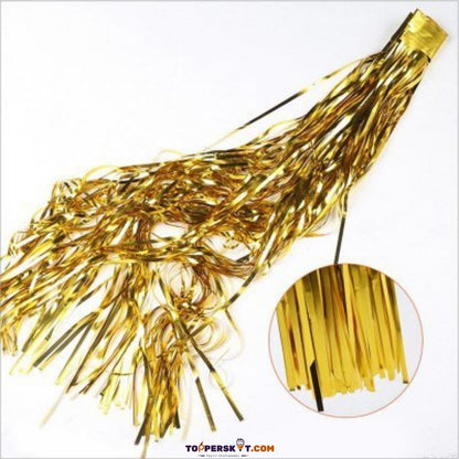 Party Purpose Golden Foil Fringe Curtain (Pack of 1)