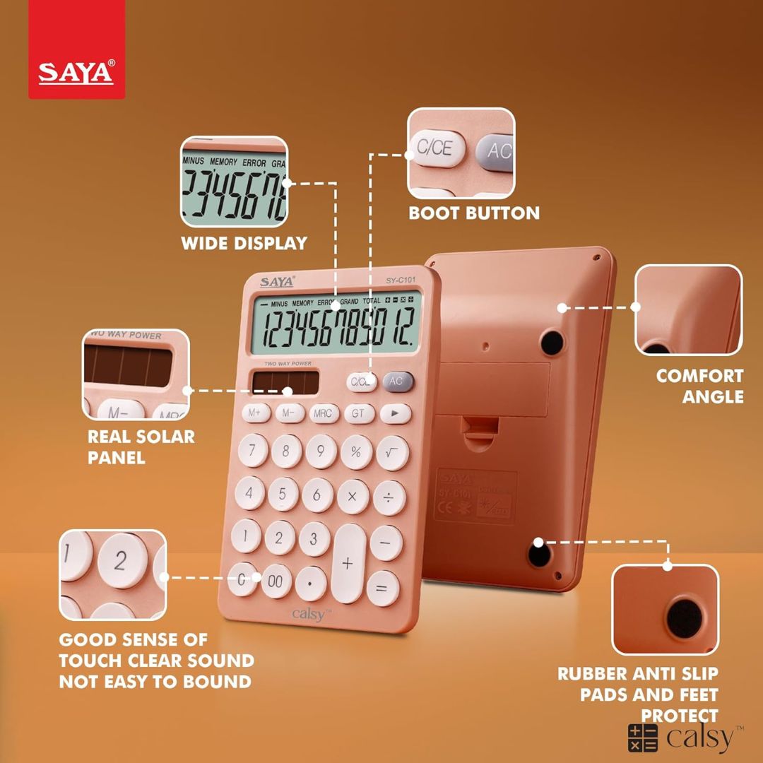 Saya SY-C101 Desktop Calculator: Your Trusted Calculation Companion ( Pack of 1 ) - Topperskit LLP