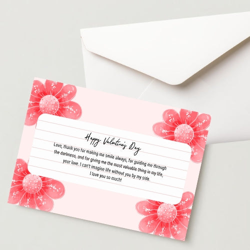 Premium Valentine's Day 300 GSM Cold Pressed Paper with 1 Envelope