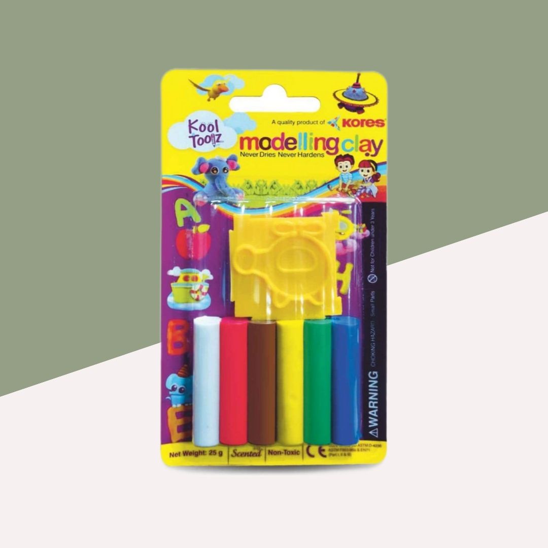 Kores Modelling Clay -  Vibrant Colours With Mould: Spark Creativity and Endless Fun for Young Artists ( Pack of 1 )