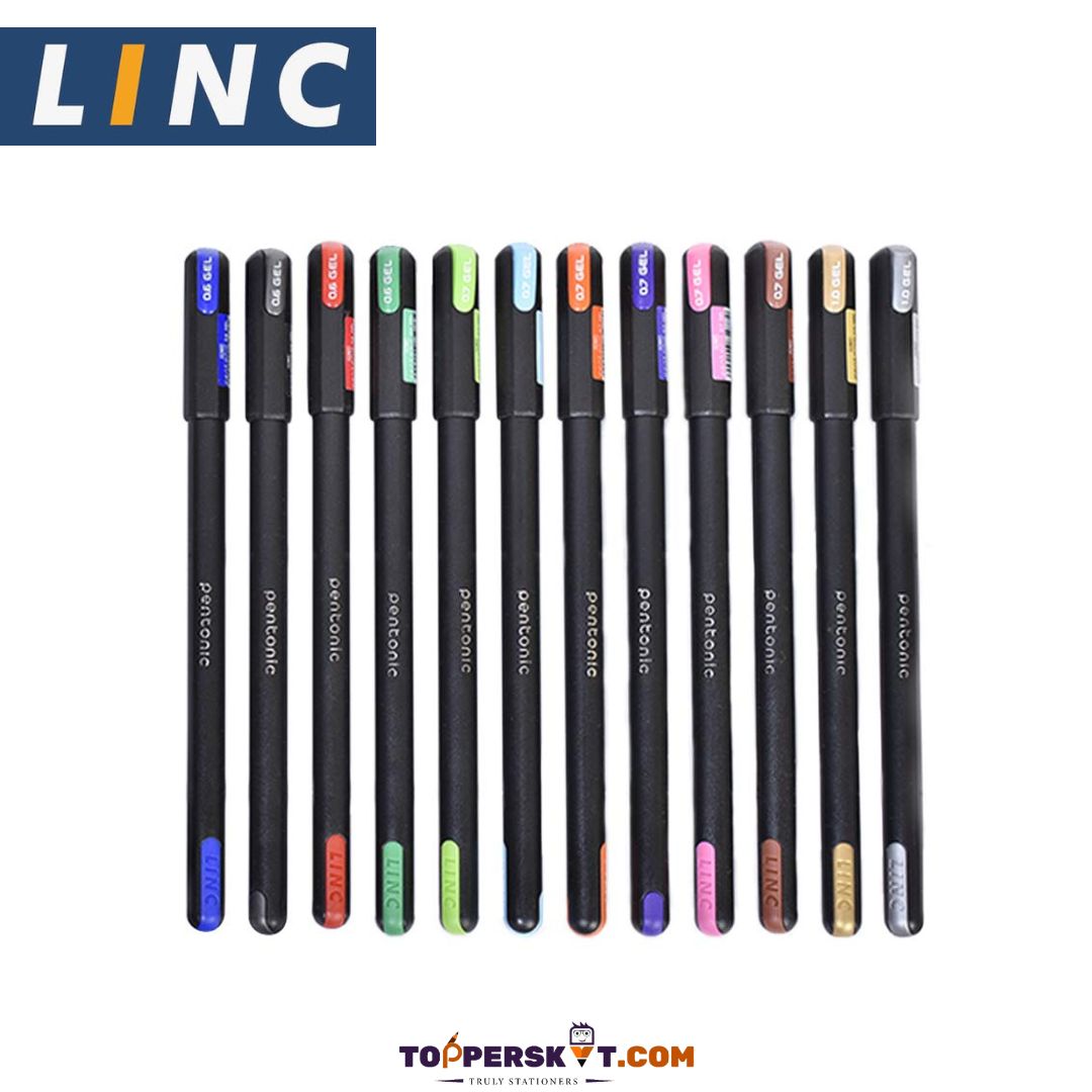 Linc Pentonic Multi Ink Colour Gel Pens - Multicolour : Choose Your Boldness with  0.7mm Tip, Easy Flow Technology, and Sleek Matte Finish ( Pack of 1 ) - Topperskit LLP