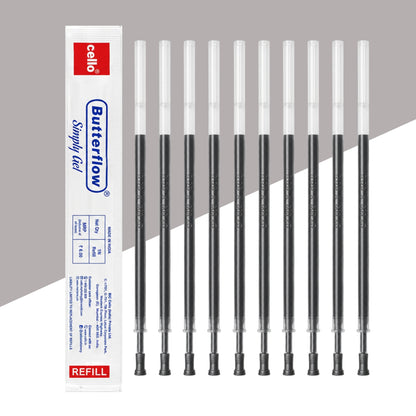 (10 Pcs.) Cello Butterflow Simply Gel Refill - Black