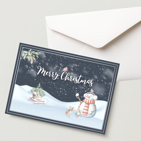 Christmas Greeting Card- 300 GSM Paper with Envelope (Pack of 1)