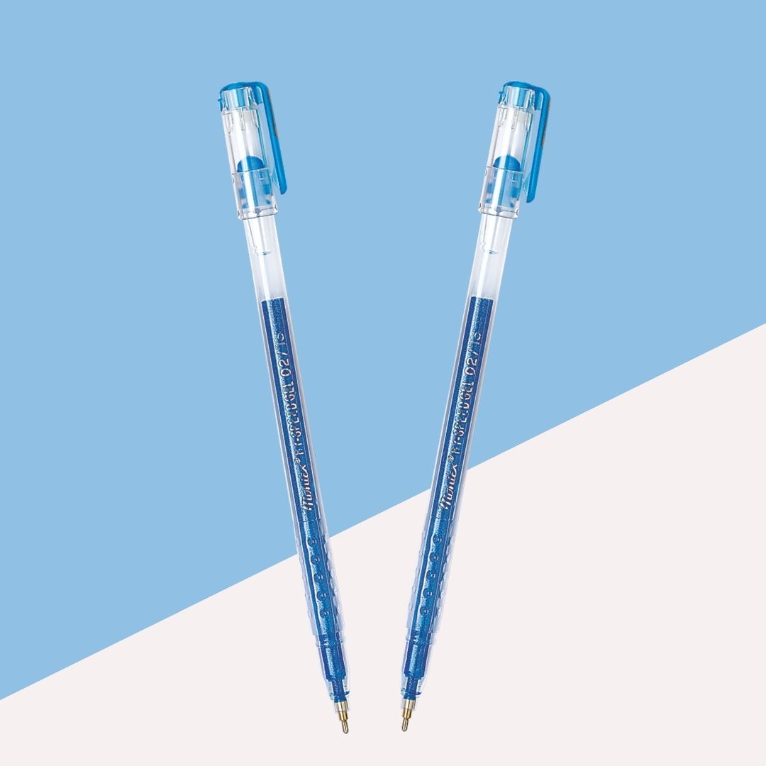 Montex Hy-Speed Sparkle Pens in Light Blue : Sparkling Magic for School and Creative Pursuits ( Set of 2 ) - Topperskit LLP