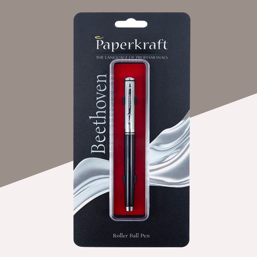 Paperkraft Beethoven Roller Ball Pen: Premium Silver Tone Finish ( Pack of 1) - Topperskit LLP