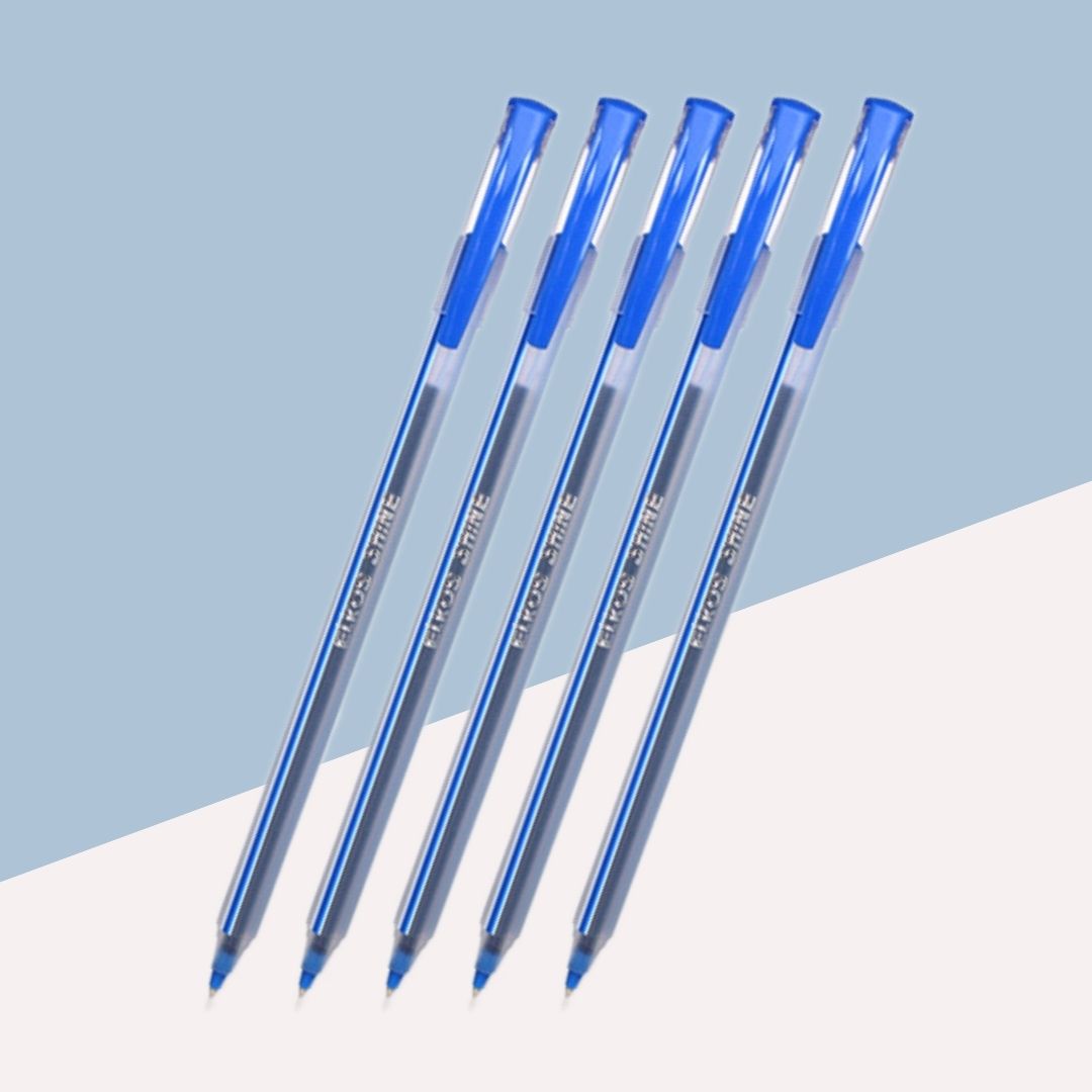 Elkos Shine Df Ball Pens – Blue : Unleash Elegance in Every Stroke ( Pack of 5 ) - Topperskit LLP