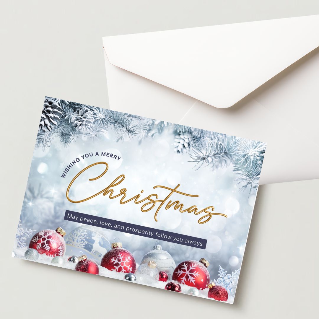 Christmas Greeting Card- 300 GSM Paper with Envelope (Pack of 1)