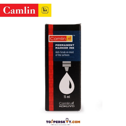 Camlin Permanent Marker Ink - 15ml, Black: Vibrant, UV Resistant, and Anti-Scrub ( Pack Of 1 ) - Topperskit LLP
