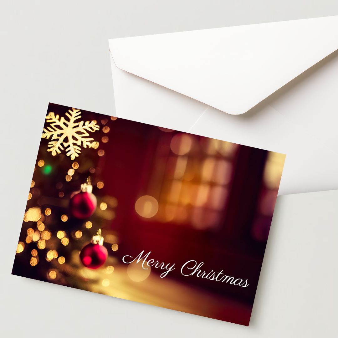 Christmas Greeting Card- 300 GSM Paper with Envelope (Pack of 1)