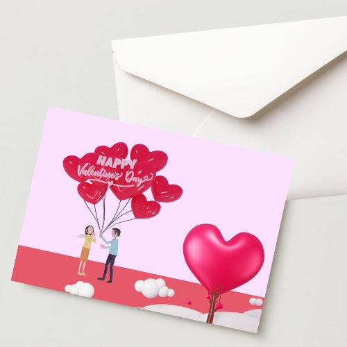 Premium Valentine's Day Greeting Card 300 GSM Cold Pressed Paper with 1 Envelope