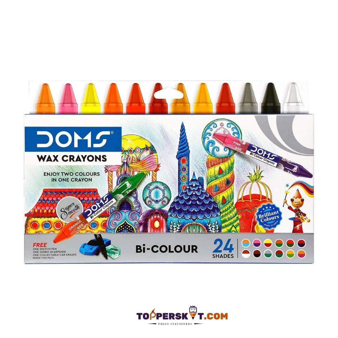Doms Bi-Colour Crayons: Creative Brilliance in One ( Pack of 24 ) - Topperskit LLP
