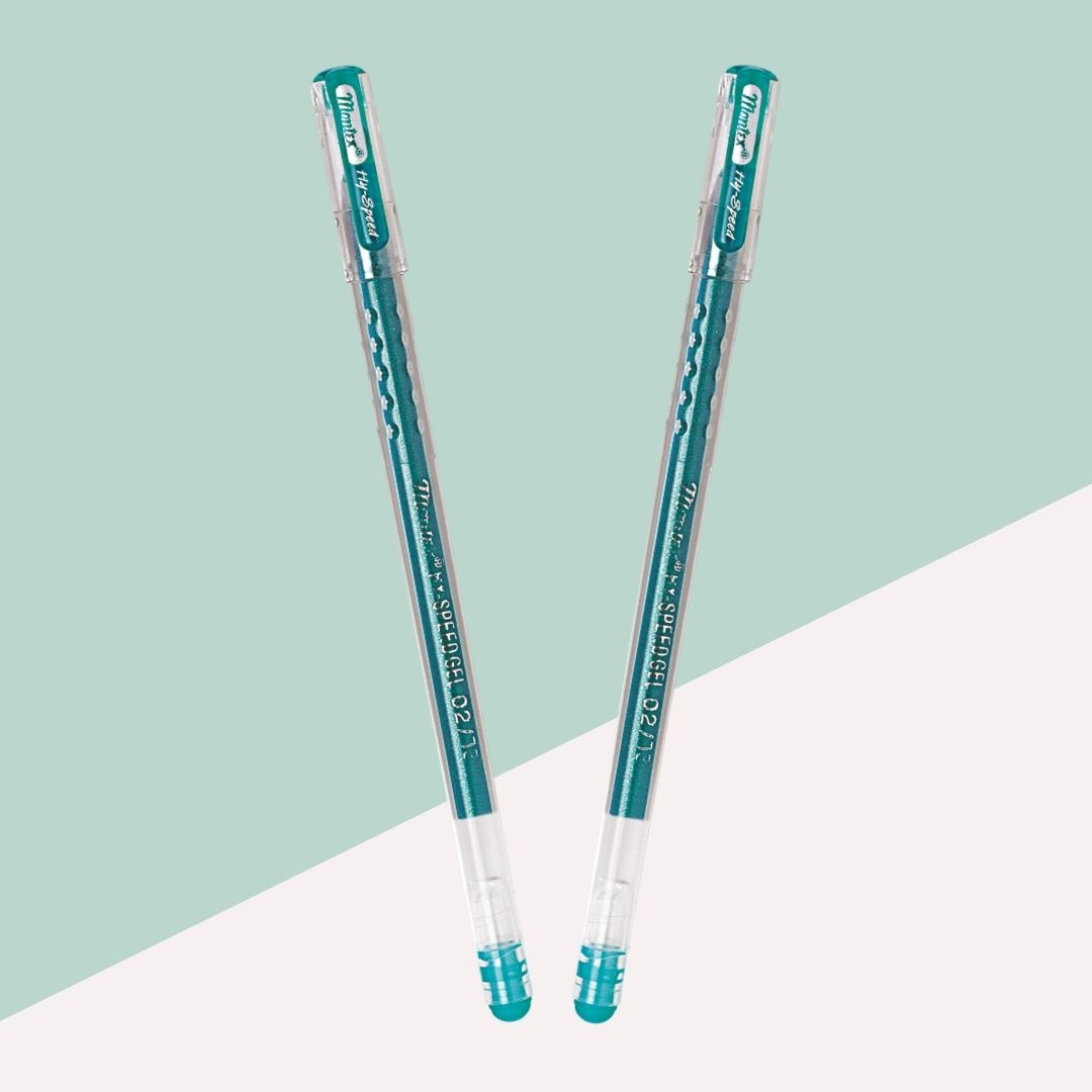 Montex Hy-Speed Sparkle Pens in Green : Sparkling Magic for School and Creative Pursuits ( Set of 2 ) - Topperskit LLP