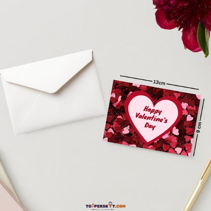 Premium Valentine's Day  Greeting Card 300 GSM Cold Pressed Paper with 1 Envelope