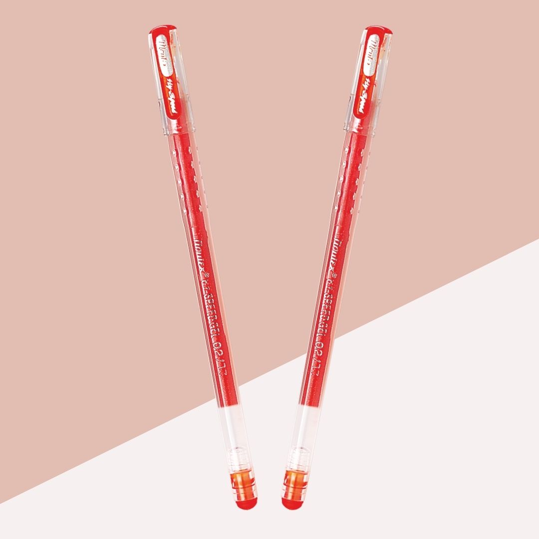 Montex Hy-Speed Sparkle Pens in Orange : Sparkling Magic for School and Creative Pursuits ( Set of 2 ) - Topperskit LLP