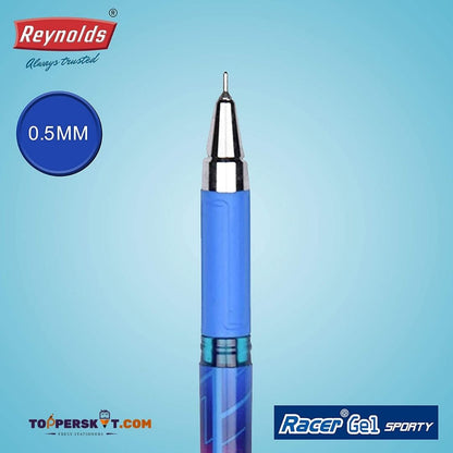 Reynolds Racer Gel Pen – Blue: Stylish, Waterproof, and Fade-Resistant Writing Excellence ( Pack of 1 ) - Topperskit LLP