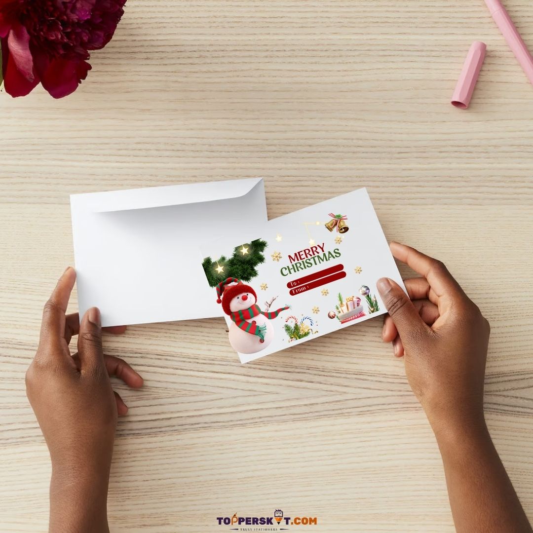 Christmas Greeting Card- 300 GSM Paper with Envelope (Pack of 1)