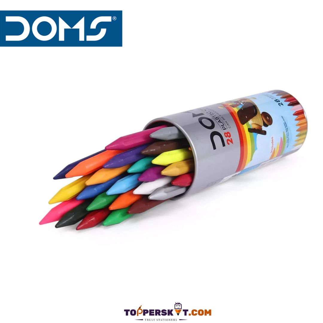 Doms Plastic Crayon Set: Vibrant Shades with Bonus Accessories ( Pack Of 28 ) - Topperskit LLP