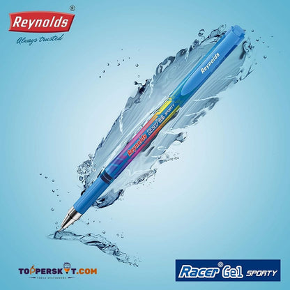 Reynolds Racer Gel Pen – Red: Stylish, Waterproof, and Fade-Resistant Writing Excellence ( Pack of 1 ) - Topperskit LLP