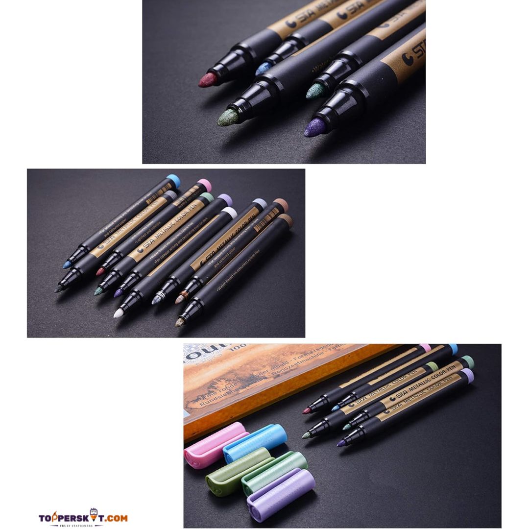 Metallic Color Marker Pen Bullet Tip (Pack of 10)