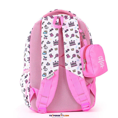 Kaban Pink Blossom Backpack – 20L Stylish &Durable Bag for School & Travel (Pack of 1)