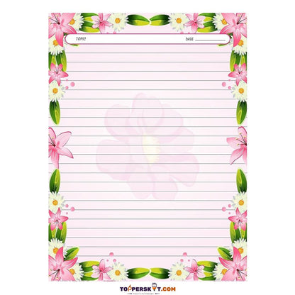 Designer Flower A4 Sheets - Assorted Design (Set of 20)