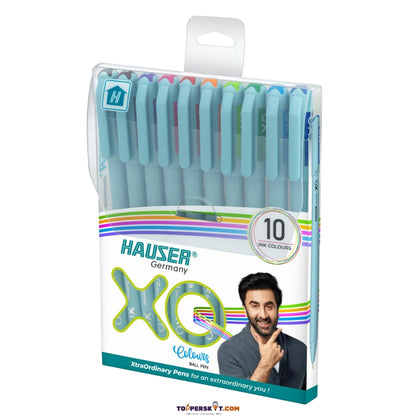 Hauser XO Multicolour Ball Pen Set ( Pack of 10 )