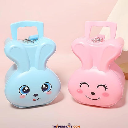 Bunny Shape Money Bank with Lock & Key and Handle ( Pack of 1 )