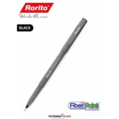 Rorito Fiber Point Gel Pen – Black ( Pack of 1 )
