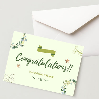 Congratulation Greeting Card – 300 GSM Cold Pressed Paper with 1 Envelope