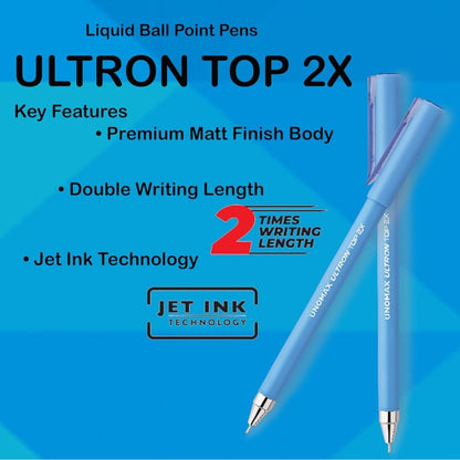 Unomax Ultron Top 2X 0.7mm Tip Ball Pen - Blue Ink (Pack of 1)