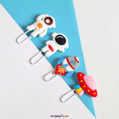 Space Journey Bookmark Paper Clip  – Assorted Color (Pack of 4 )