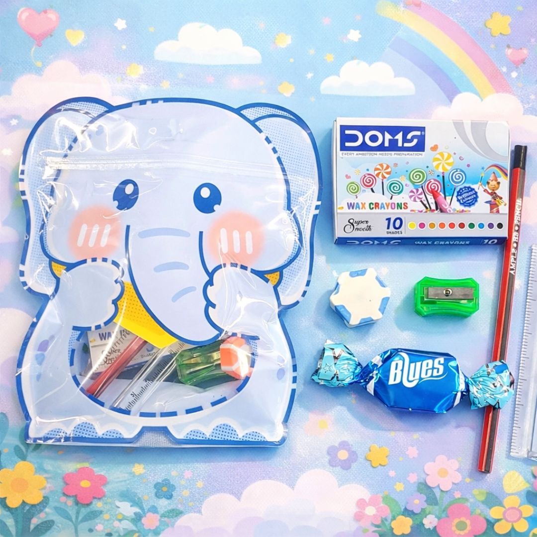 Cute Elephant Design Transparent Gift Kit- Perfect Gifting Option For Kids (Pack of 1)