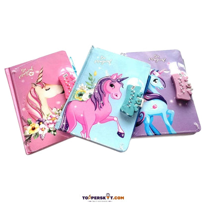 Unicorn Password Lock A5 Diary with Pen - Stylish & Secure Journal (Pack of 1)