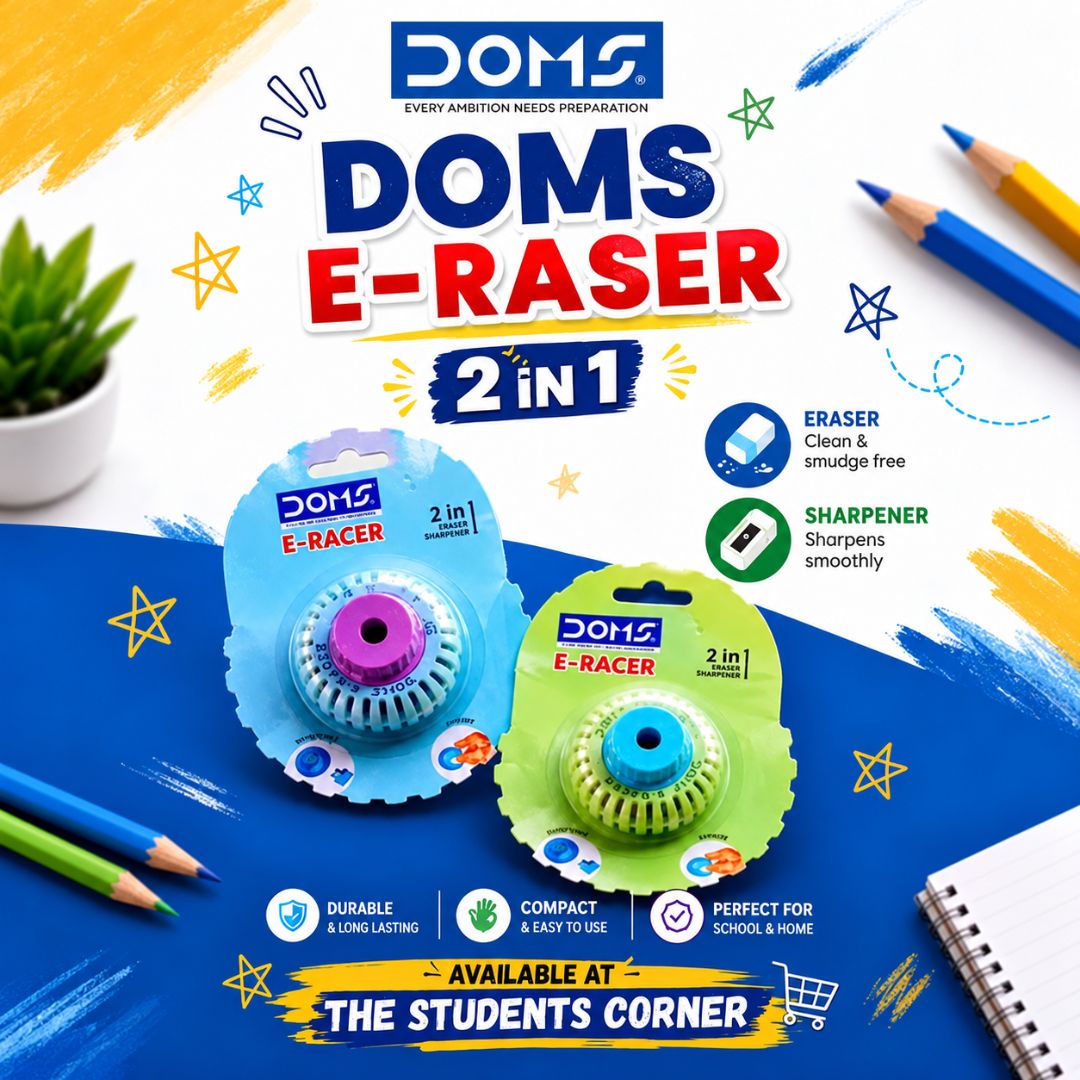 Doms E-racer 2-in-1 Eraser & Sharpener Assorted - Image 3