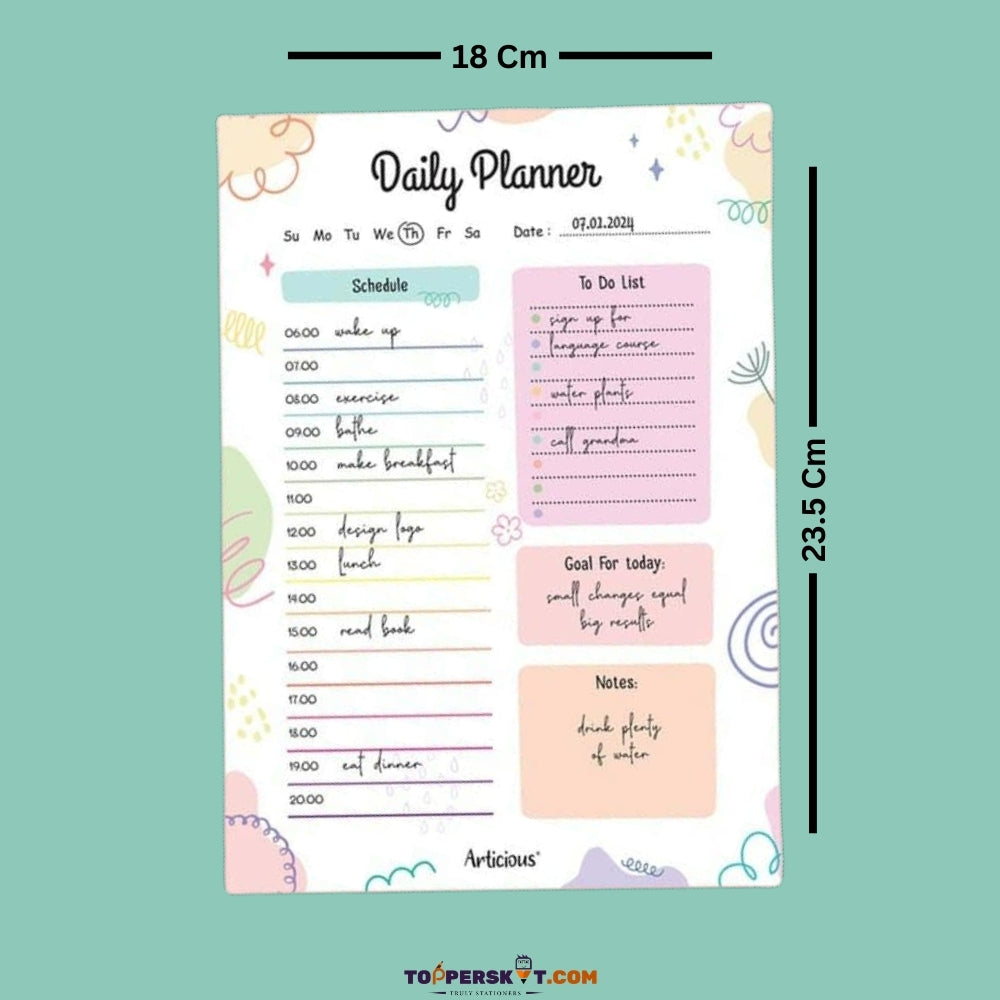 Daily Planner B5 Size Notebook – 60 Sheets, Unique Design (Pack of 1)