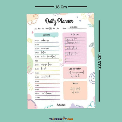 Daily Planner B5 Size Notebook – 60 Sheets, Unique Design (Pack of 1)