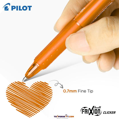 Pilot Frixion Clicker Erasable Roller Ball Pen –Apricot Orange ( Pack of 1 )
