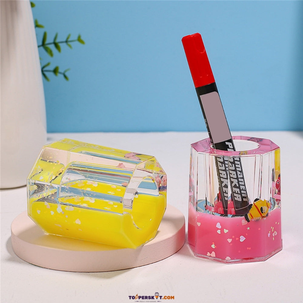 Crystal Hexagon Temperature-Sensitive Pen Holder (Pack of 1)