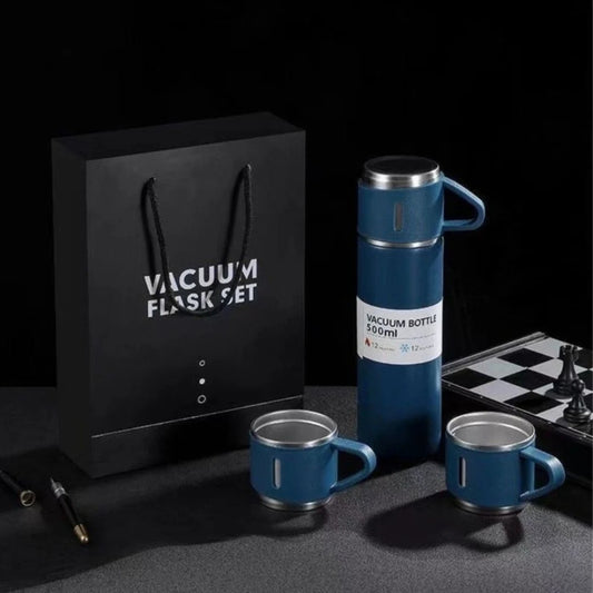 Stainless Steel Vacuum Thermal Flask Set – 500ml Hot & Cold 12-hour Insulation (Pack of 1)