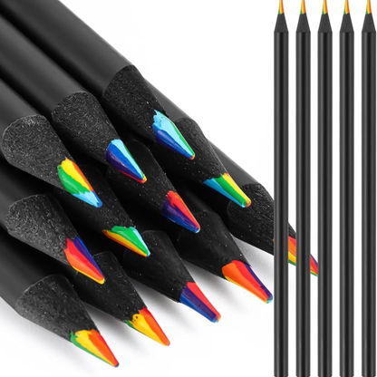 Shape Spectrum Multicolor Wooden Rainbow Pencil (Pack of 5)