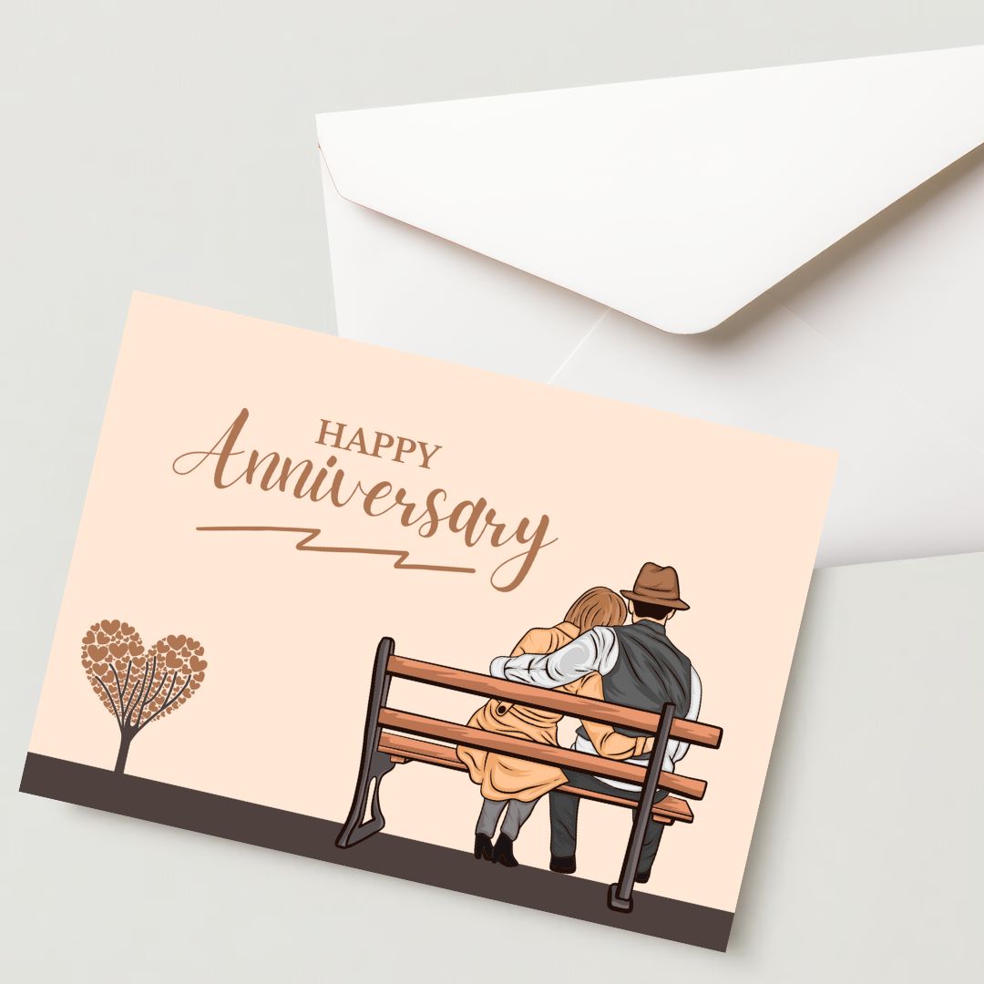 Premium Anniversary  Greeting Card with Envelope 300 GSM Cold-Pressed Paper (Pack of 1)