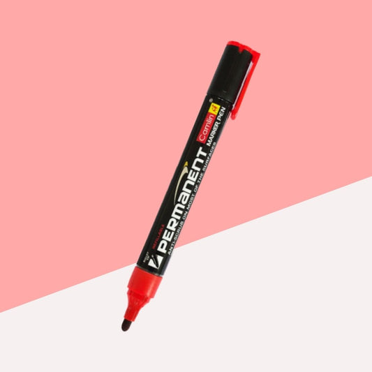 Camlin Permanent Marker Pen - Red: Bold, Refillable, and Versatile ( Pack Of 1 ) - Topperskit LLP