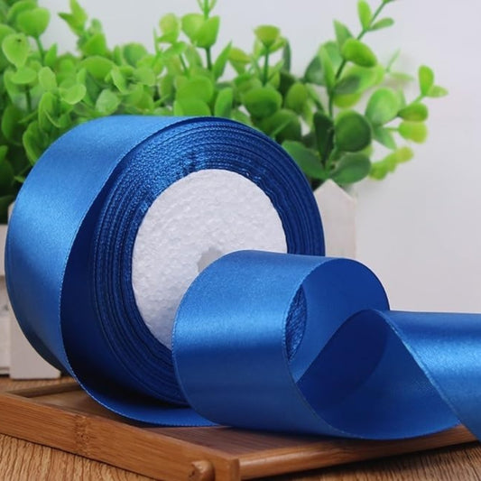 Cloth Ribbon - Blue ( 1 inch ) : Perfect for Crafts and Decorations ( Pack of 1 )