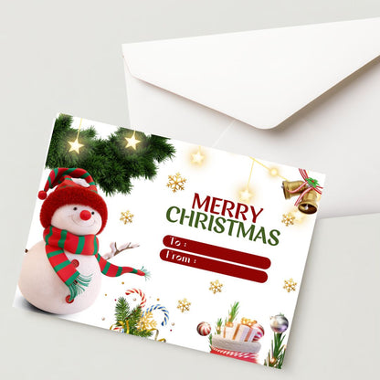 Christmas Greeting Card- 300 GSM Paper with Envelope (Pack of 1)